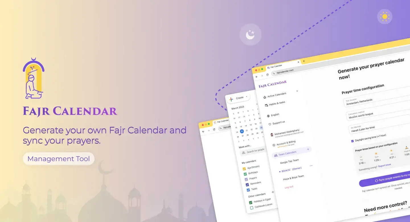 Fajr Calendar - Balancing Faith and Productivity's image