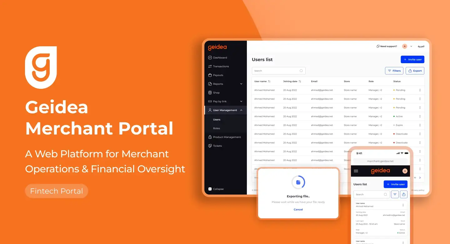 Geidea Merchant Portal – A Web Platform for Merchant Operations & Financial Oversight's image