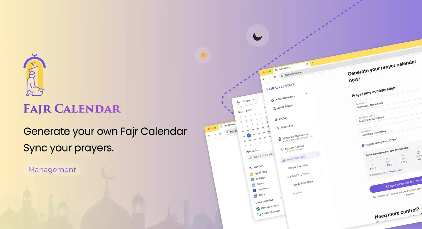 Fajr Calendar - Balancing Faith and Productivity's image